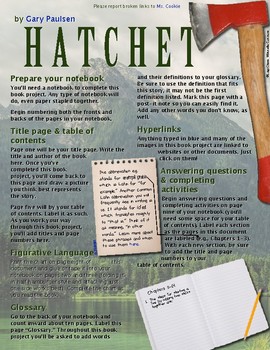 Hatchet Hyperlinked Pdf By Ms Cookie Teachers Pay Teachers