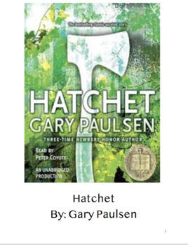 Preview of Hatchet Modified Novel Unit (Special Education) Levels 1-3