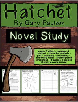 Preview of Hatchet Novel Study - Standards-Driven -  Art Integrated Throughout - Vocab!