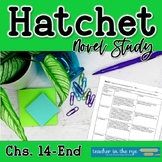 Hatchet Novel Study Chapters 14-End Close Reading Question