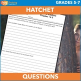Hatchet Open-Ended Comprehension Questions, Rubric, and Answers