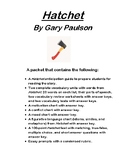 Hatchet Novel Unit with Anticipation Guide, Worksheets, Ch