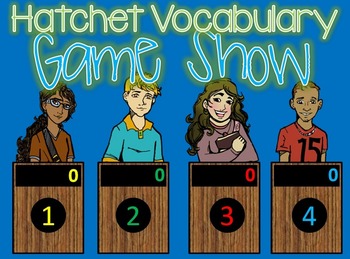 Preview of Hatchet Vocabulary Jeopardy Style Game Show - GC Distance Learning