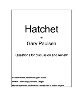 Preview of Hatchet Workbook to Accompany "Hatchet" by Gary Paulsen