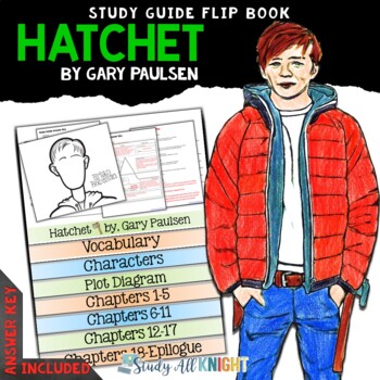 Preview of Hatchet by Gary Paulsen Novel Study Literature Guide Flip Book