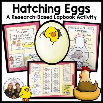 Preview of Hatching Chickens Chicks Eggs | A Research-Based Lapbook Activity