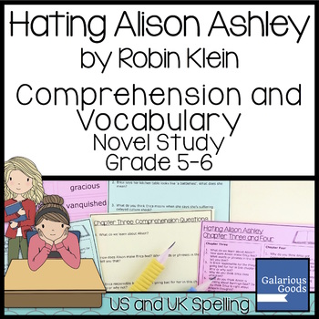 Preview of Hating Alison Ashley Comprehension and Vocabulary