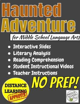 Preview of Haunted Adventure: Halloween Activities for Middle School ELA Distant Learning 