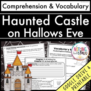 Preview of Haunted Castle on Hallows Eve | Comprehension Questions & Vocabulary by chapter