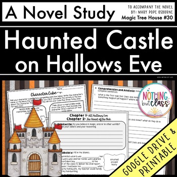 Preview of Haunted Castle on Hallows Eve Novel Study Unit | Comprehension & Activities