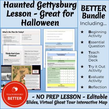 Preview of Haunted Gettysburg Lesson - Virtual Ghost Tour - Great for Halloween