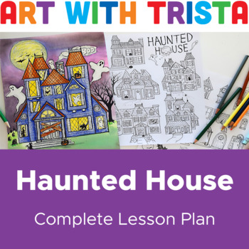Preview of Haunted House Architectural Drawing Halloween Art Lesson - Antoni Gaudi