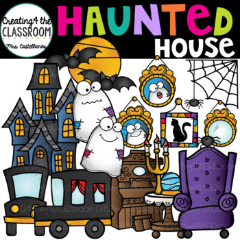 Preview of Haunted House Clipart {Halloween Clipart}