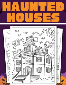 Haunted House Coloring Pages (PDF Printables) by afakbocoloris | TPT