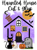 Haunted House Cut and Glue | Spooky Art | Halloween