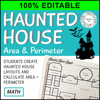 Preview of Haunted House Design - Area & Perimeter -  100% Editable