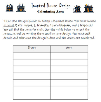 Haunted House Design - Calculating Area by MsxRea'sxCreations | TPT