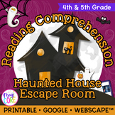 Haunted House Halloween Reading Comprehension Escape Room 