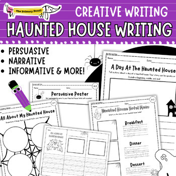 Preview of Haunted House Hotel Writing Prompts | Persuasive, Narrative, Informative & MORE!