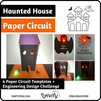 Preview of Haunted House Paper Circuit Halloween STEM Activity