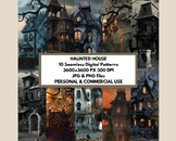 Haunted House Seamless Pattern | Haunted House Digital Pap