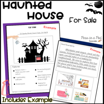 Preview of Haunted House for Sale Halloween Fall Bulletin Board Fun Friday Activities