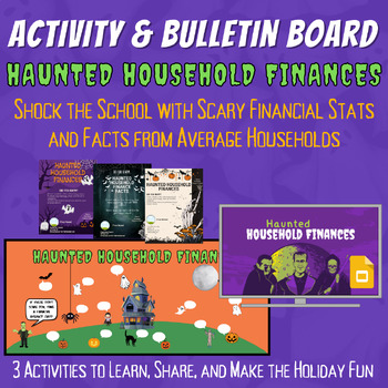 Preview of Haunted Household Finance Activity & Bulletin Board | Halloween Personal Finance