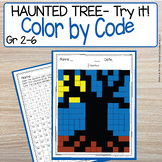Halloween Haunted Tree Even and Odd Numbers Color by Code 