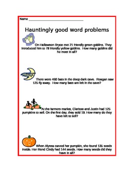 Preview of Hauntingly Good Word Problems