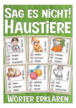 Preview of Haustiere Deutsch "Sag es nicht!" Spiel (German PETS taboo game)