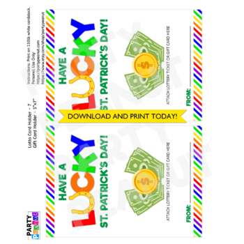 Have A Lucky Day, Teacher Appreciation, Lottery Ticket Holder