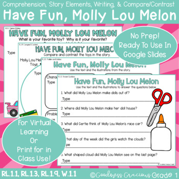 Preview of Have Fun Molly Lou Melon Comp., Story Elements, Compare/Contrast, & Writing
