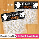Halloween Treat Bag Toppers Ghost Poop Marshmallow Ziplock