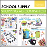 Back to School Speech Activity | School Supply Shopping Ad