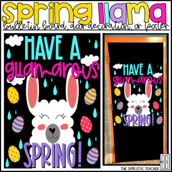 Preview of Have a GLlamarous Spring April Bulletin Board, Door Decoration Kit, or Poster