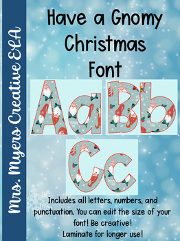 Preview of Have a Gnomy Christmas Bulletin Board Font