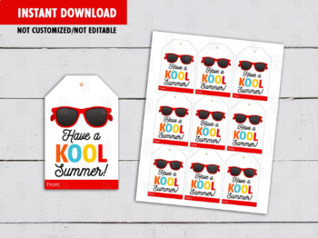 Preview of Have a Kool Summer, School Gift Tag Ideas, Kool Aid Card