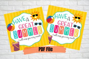 Preview of Have a great summer Gift Tags,I will miss you End of year gift tags for students