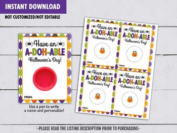 Have an ADOHABLE Halloween Card, Play Dough Gift Tags, Students