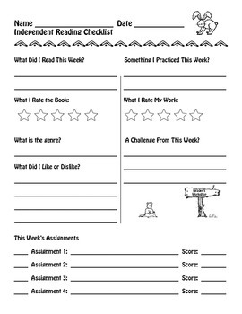 Preview of Independent Reading and Writing Student Checklists
