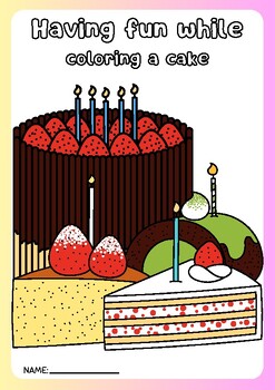 Preview of Having fun while coloring a cake