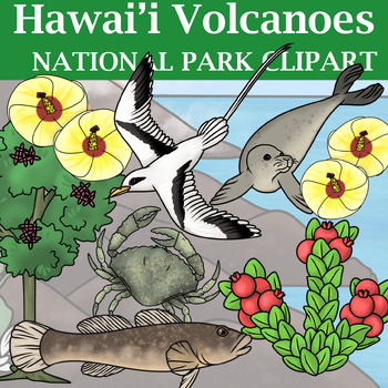 Preview of Hawai'i Volcanoes National Park Clipart - Plants and Animals