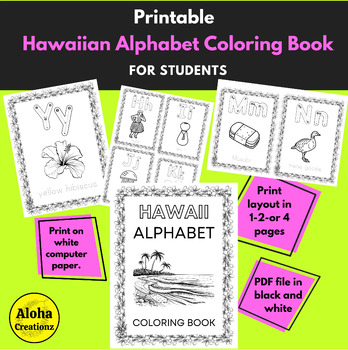 Preview of Hawaii ABC Coloring book