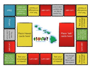Preview of Hawaii Board Game for ELL / ESL / EFL Learners