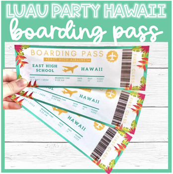 Preview of Hawaii Boarding Pass | Luau Party | Hawaii Virtual Field Trip