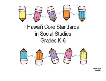 Preview of Hawaii Core Standards for Social Studies- Alignment