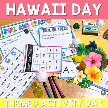 Preview of Hawaii Day Beach Day Hawaiian Activities End of the Year Themed Activity Days