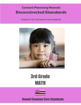 Preview of Hawaii Deconstructed Standards Content Planning Manual Math 3rd Grade
