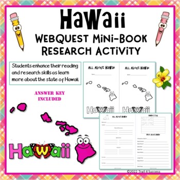 Preview of Hawaii Webquest Worksheets Mini Book Reading Research