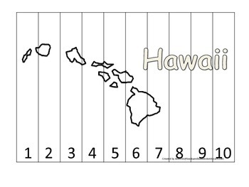 hawaii number sequence puzzle learn the states preschool printable game